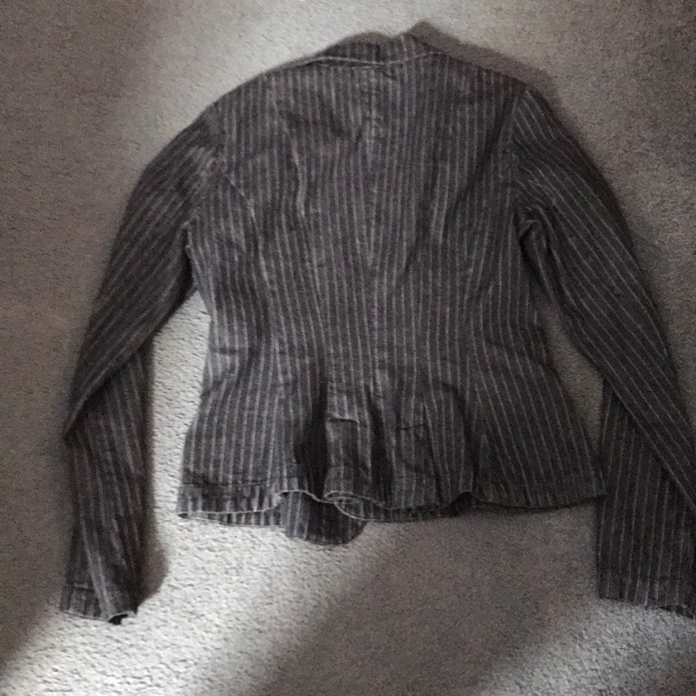 Ralph Lauren Women's Dark Navy Pinstripe Jean Jacket - Picture 2 of 2